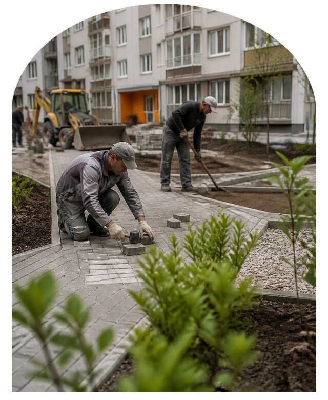 Благоустройство двора многоквартирного дома в Куйбышеве